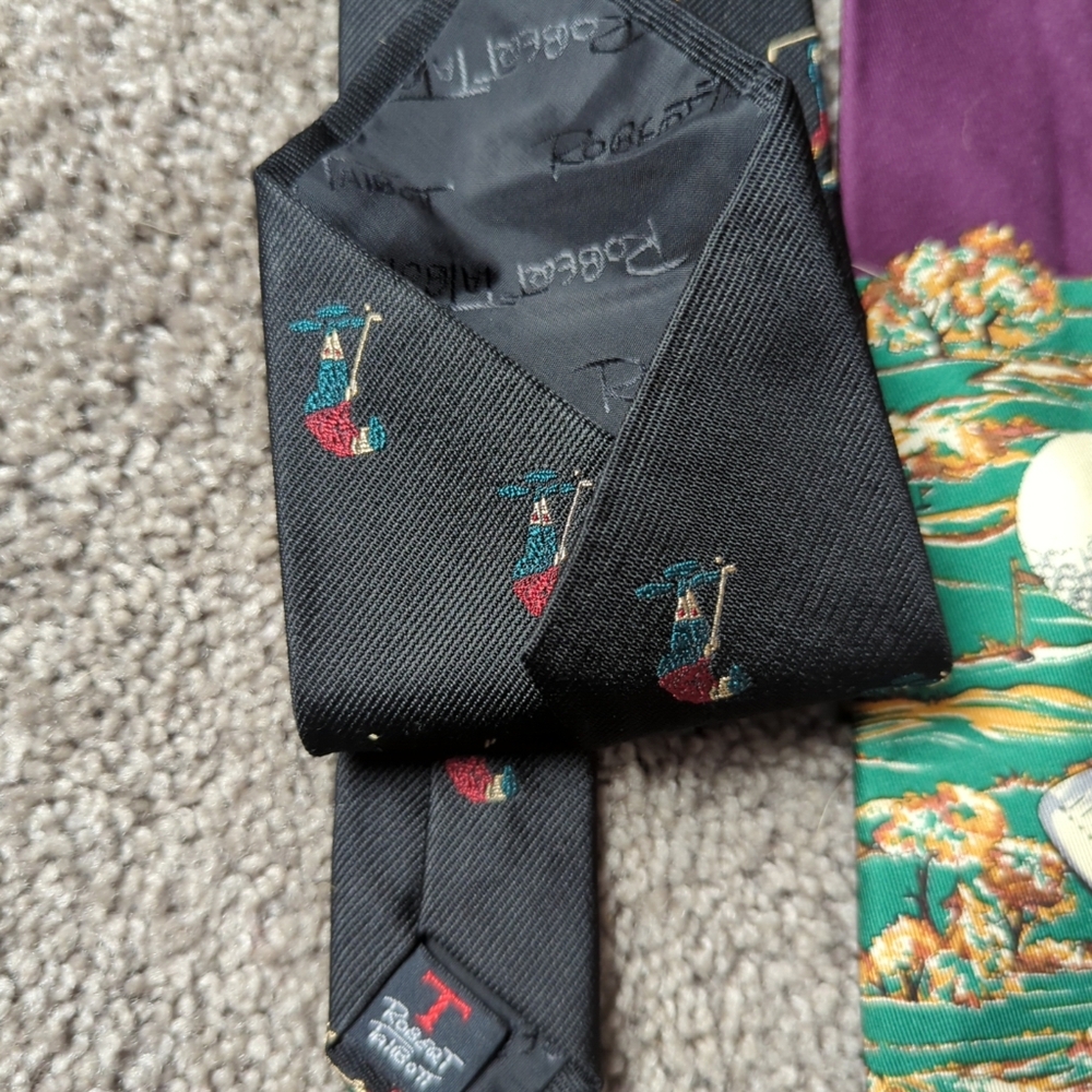 4 - Robert Talbott Golf Neck Tie Handsewn Finest Silk Made in USA - Picture 2 of 10